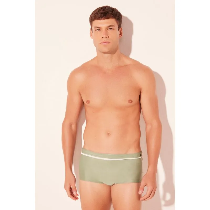 Sunga Larga Liso Trabalhadas VERDE/GREEN PP/XS