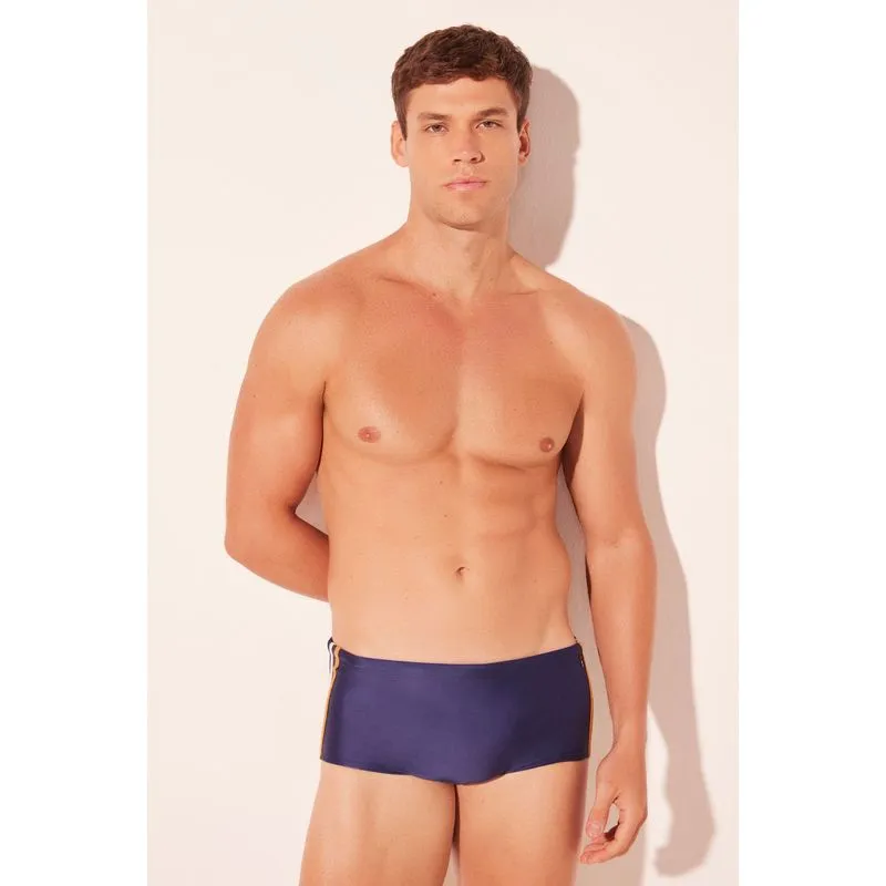 Sunga Larga Liso Trabalhadas AZUL MARINHO/NAVY BLU G/L