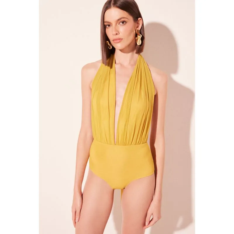 Maiô Frente Única Leme Amarelo AMARELO/YELLOW P/S