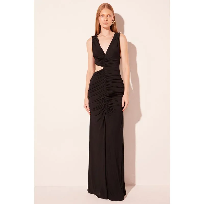 Vestido Longo Positano Preto PRETO/BLACK GG/XL