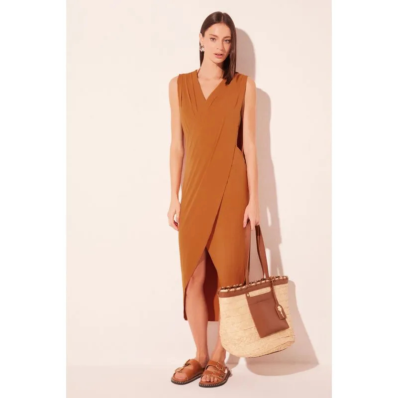 Vestido Longo Pepita Marrom MARROM/BROWN G/L