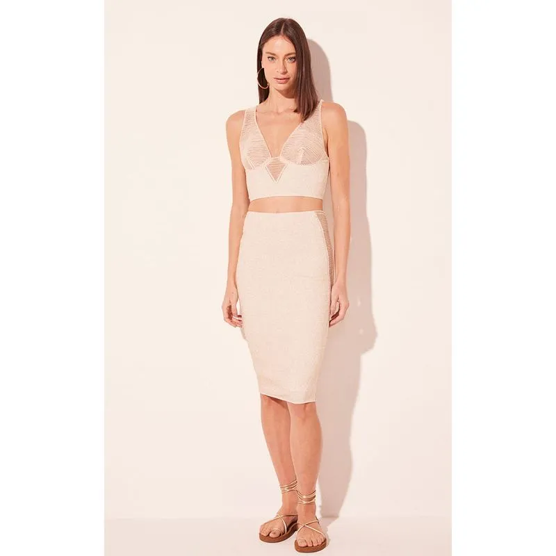 Saia Midi Cordas Lurex Off White OFF WHITE/OFF WHITE G/L