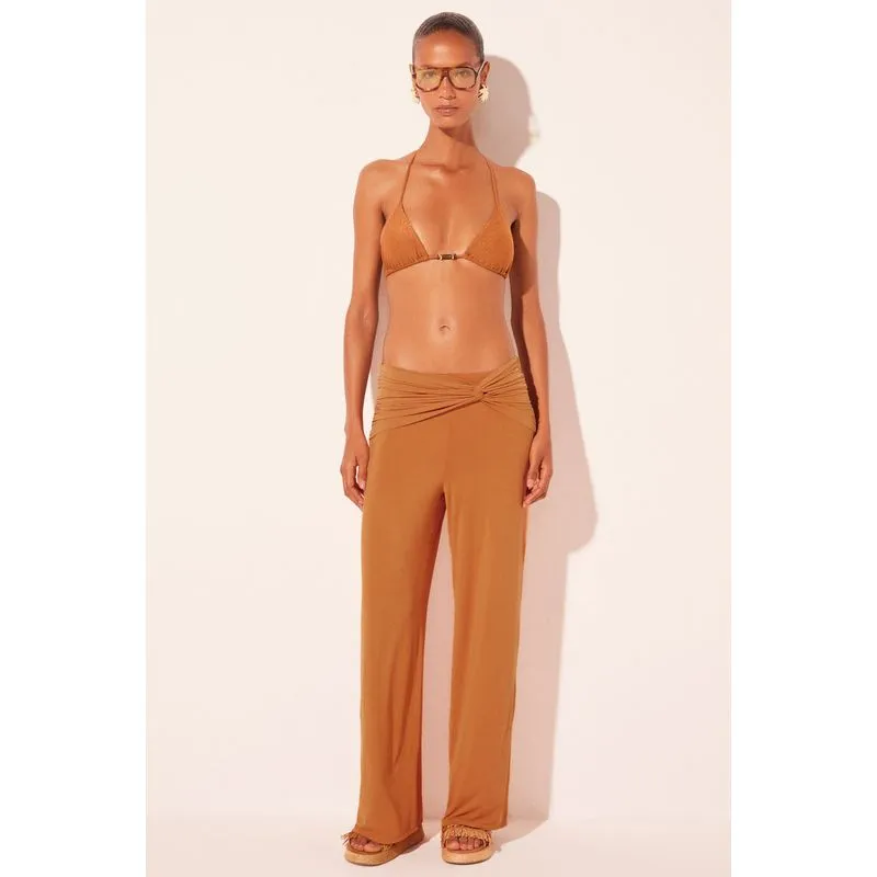 Calça Reta Pepita Marrom MARROM/BROWN PP/XS