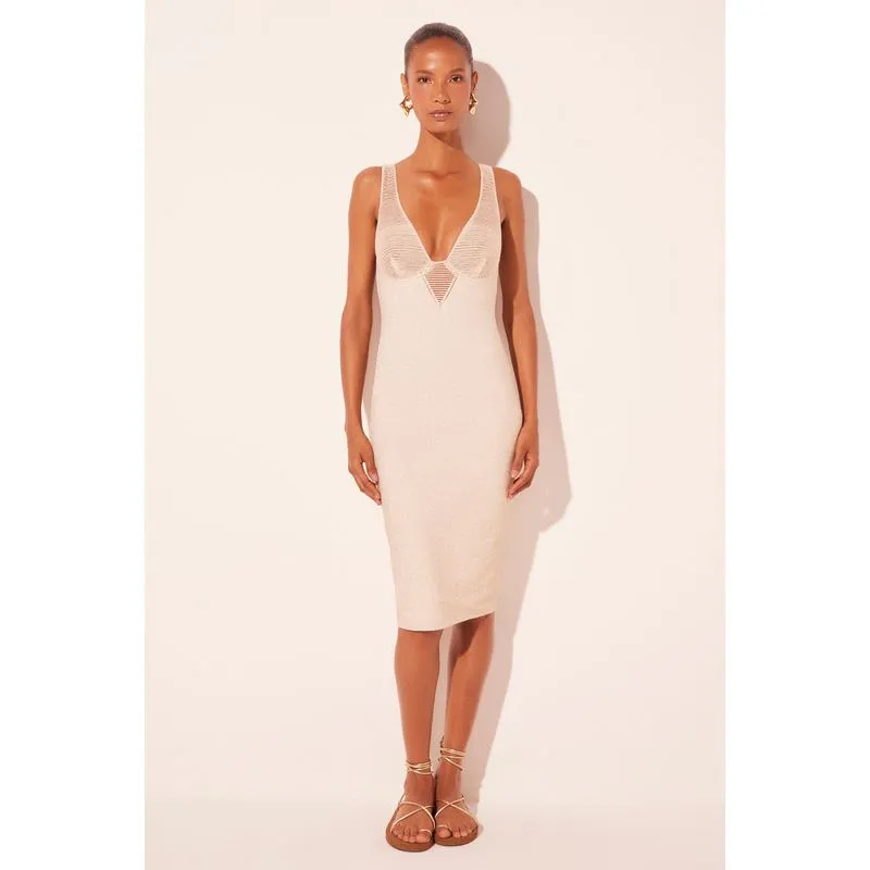 Vestido Midi Cordas Lurex Off White OFF WHITE/OFF WHITE M/M