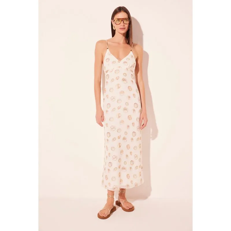 Vestido Midi Pérolas OFF WHITE/OFF WHITE 36