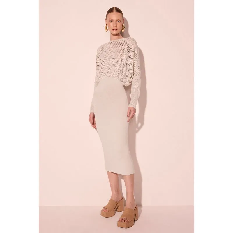 Vestido Midi Blusado Ampulheta Off White G/L