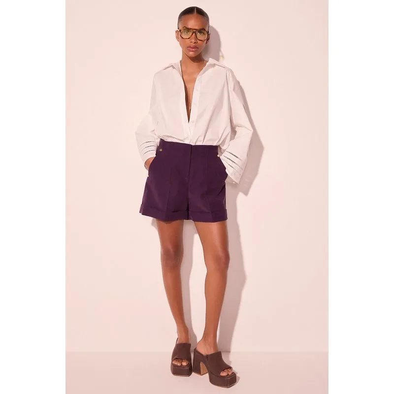 Short Cintura Alta Malva Roxo 38