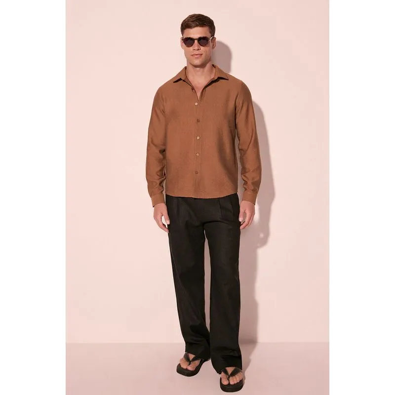 Camisa Manga Longa Leveza Marrom GG/XL