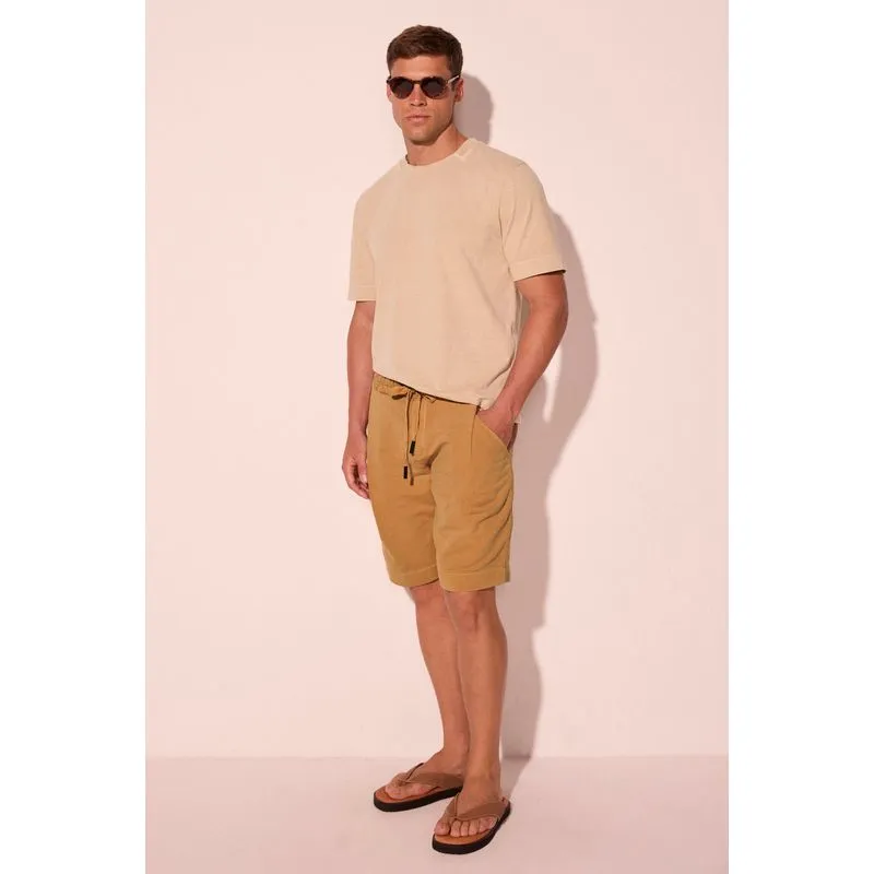 Bermuda Casual De Moletom Fenda Marrom M/M