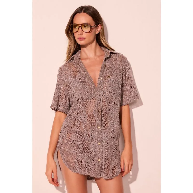 Camisa Manga Curta Pelicano Bege P/S