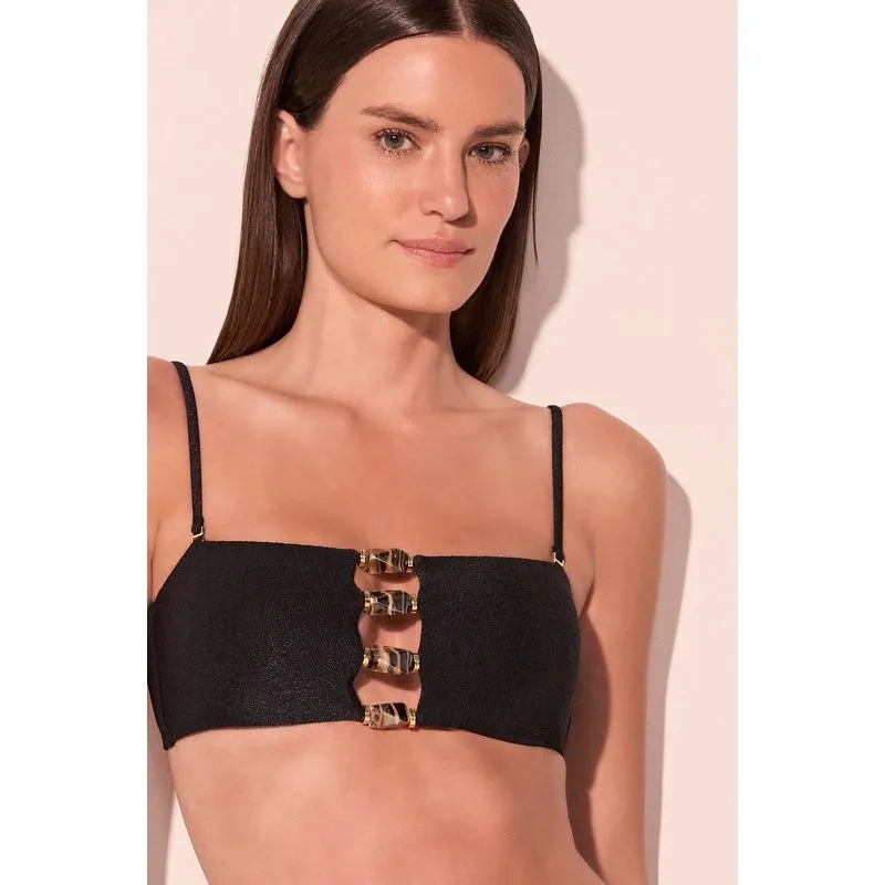 Biquíni Sutiã Faixa Com Aviamento Murano Preto PP/XS