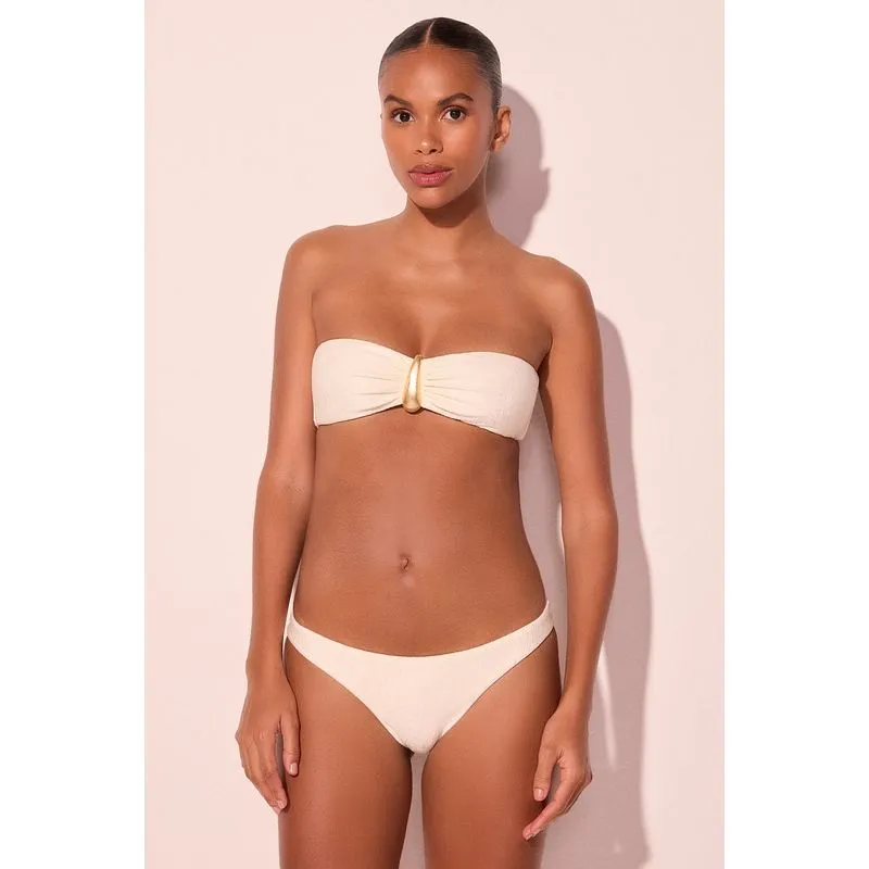 Biquíni Calcinha Lateral Fina Com Franzido Gotas Off White M/M