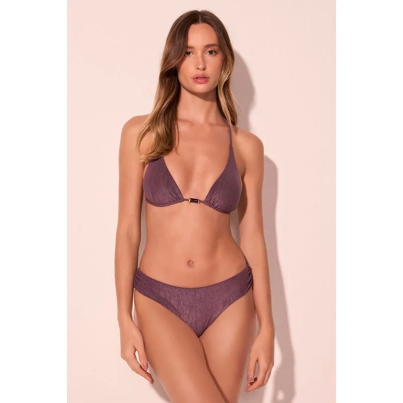 Biquíni Sutiã Cortininha Alongado Com Aviamento Gergelim Roxo P/S