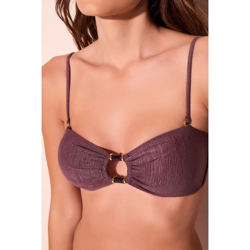 Biquíni Sutiã Faixa Com Aviamento Gergelim Roxo PP/XS