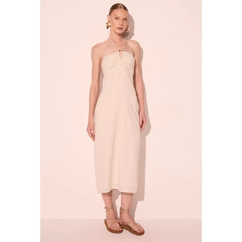 Vestido Midi Frente Única Papiro Off White P/S