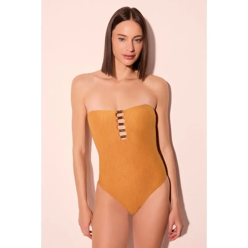 Maiô Alça Com Aviamento Gergelim Amarelo GG/XL