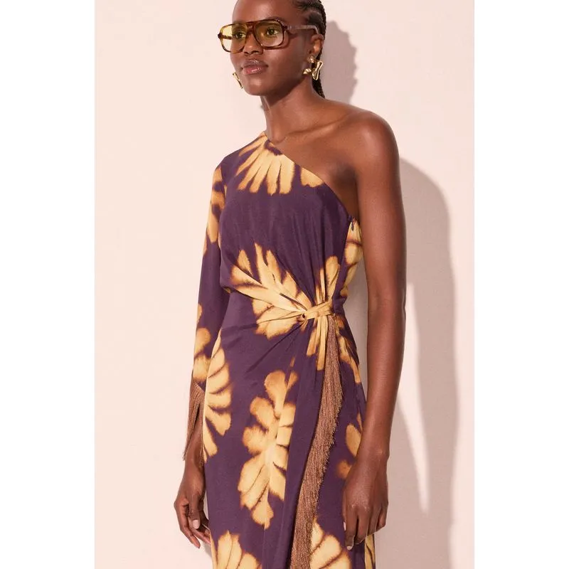 Vestido Midi Ombro Só Com Franjas Helianto PP/XS