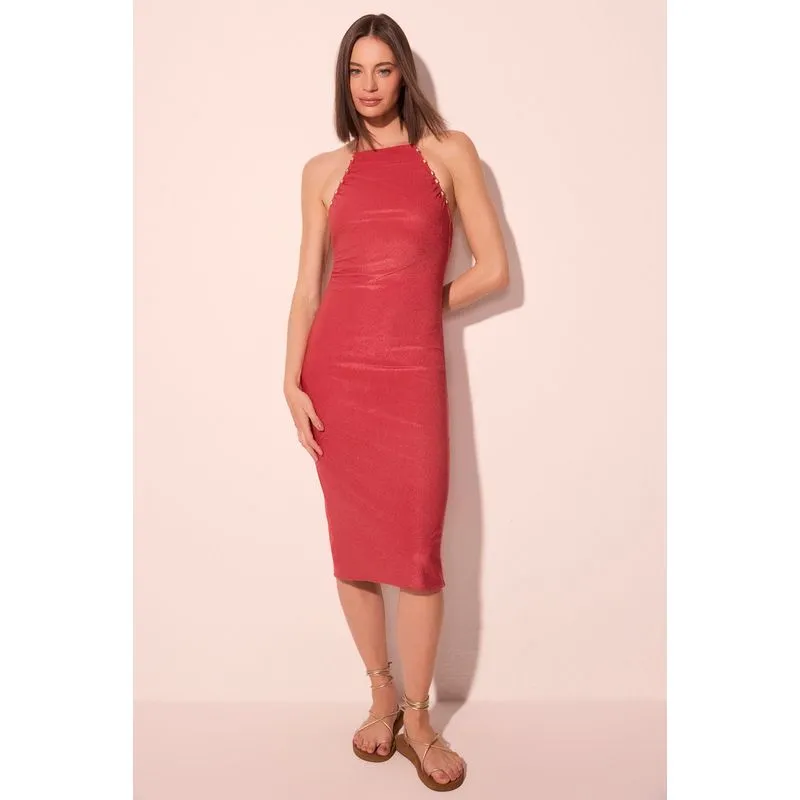 Vestido Midi Báltico Vermelho GG/XL