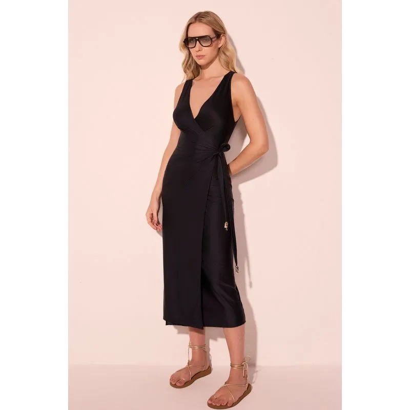 Vestido Midi Transpassado Murano Preto PP/XS