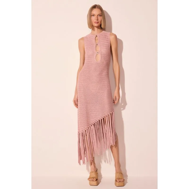 Vestido Midi Assimétrico Sirena Rosa G/L