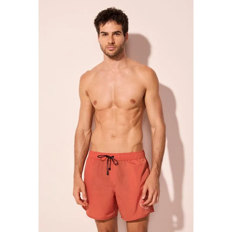 Short Praia Cós De Elástico Ticciano Vermelho P/S