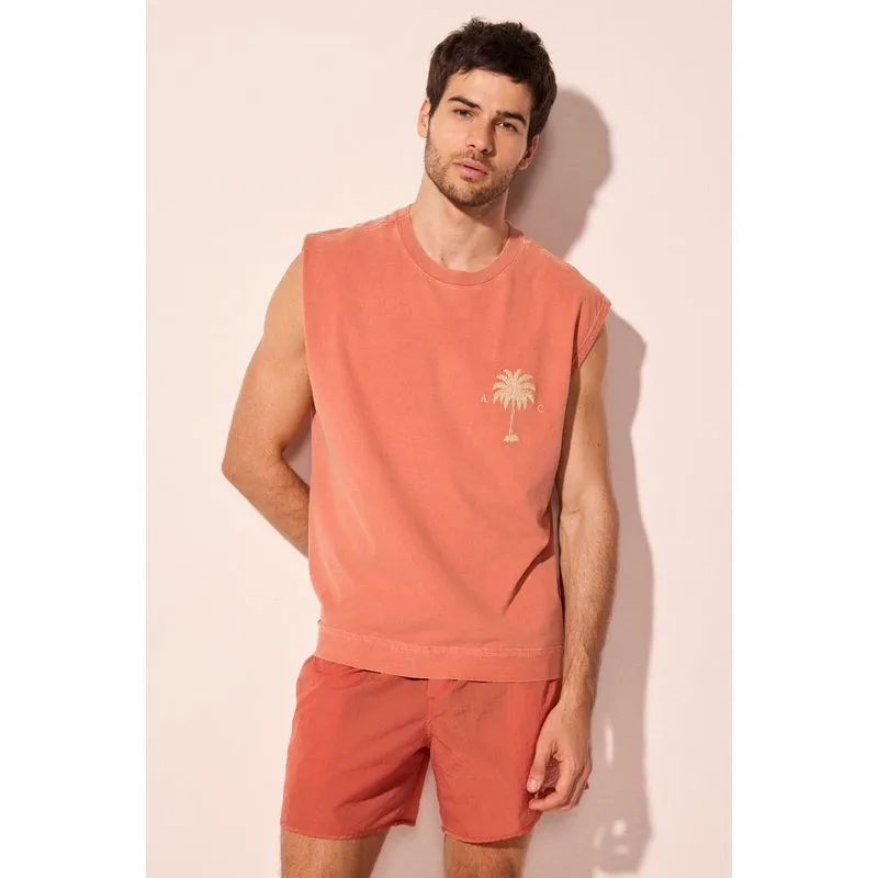 Regata Casual Básica Oversized Com Recorte Ticciano Vermelho PP/XS