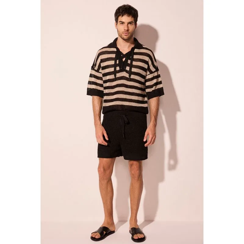 Short Casual Tricô Marina Preto GG/XL
