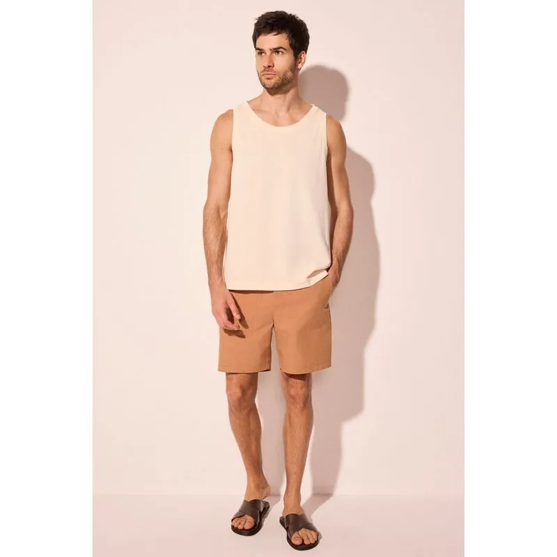 Regata Casual Com Aviamento Cascalho Bege PP/XS