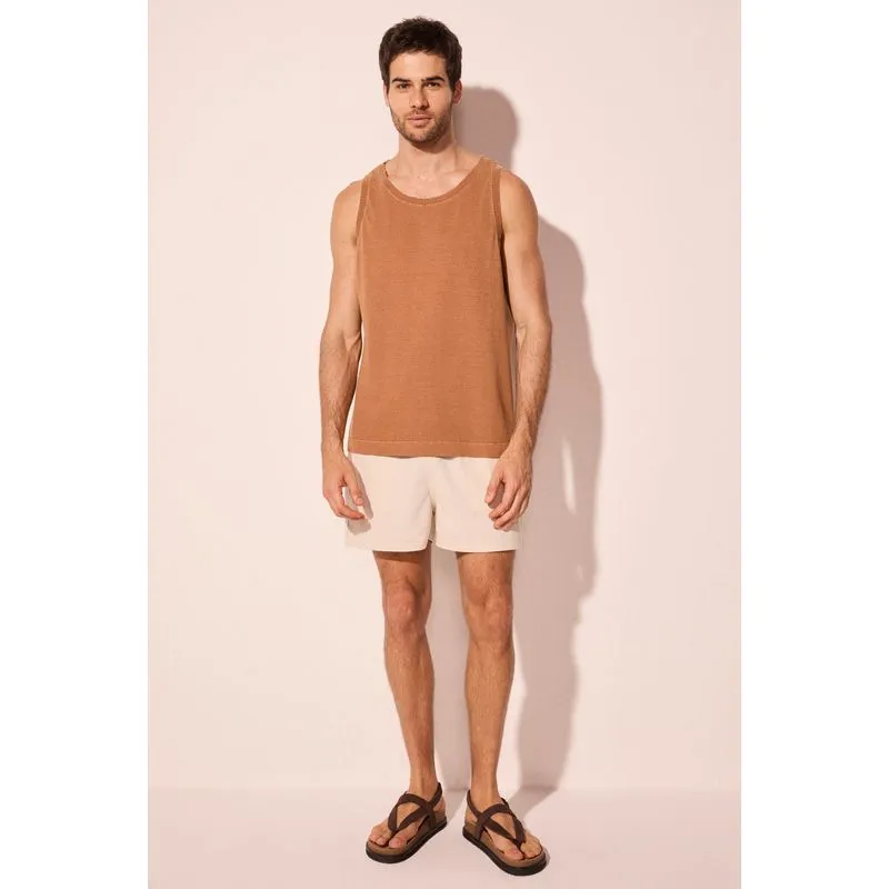 Regata Casual Com Aviamento Cascalho Marrom P/S