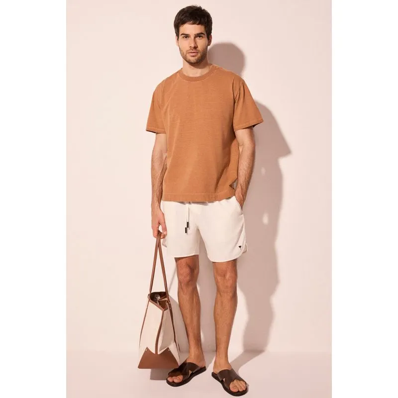 Camiseta Manga Curta Oversized Cascalho Marrom P/S