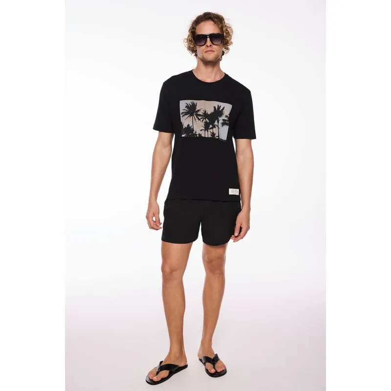 Camiseta Manga Curta Linea Preto P/S