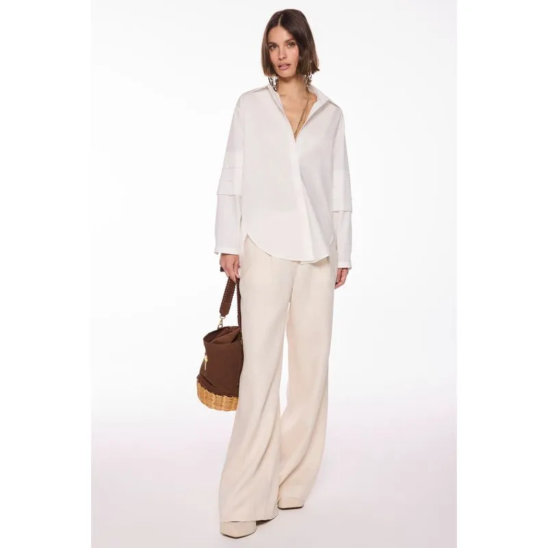Calça Reta Marquise Bege BEGE/BEIGE 40