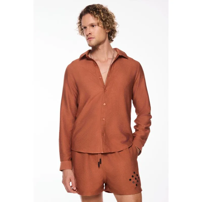 Short Casual Ventoa Marrom MARROM/BROWN GG/XL