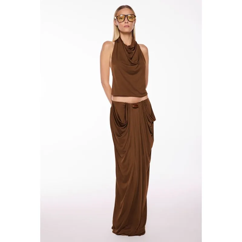 Blusa Frente Única Ambar Marrom MARROM/BROWN PP/XS