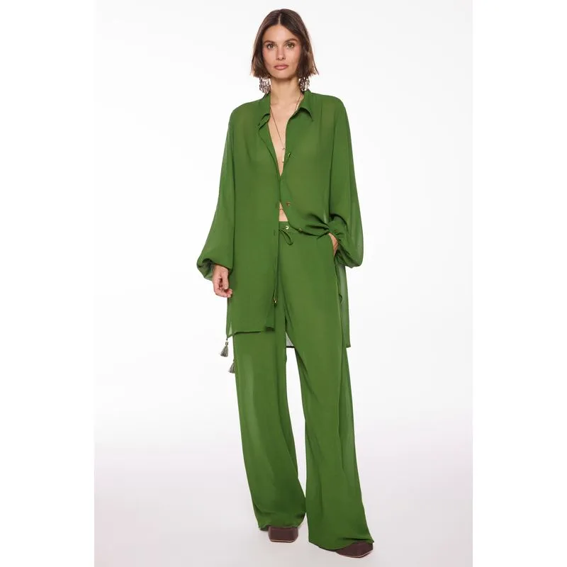 Calça Reta Cambuci Verde VERDE/GREEN P/S