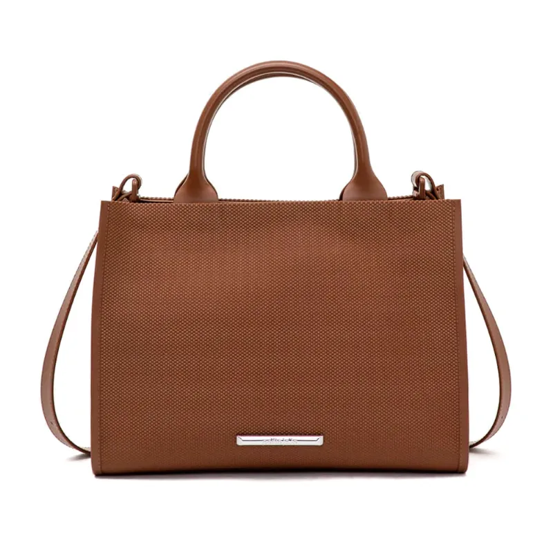 Bolsa Feminina Petite Jolie Tote Média Tramado Marrom Escuro - U
