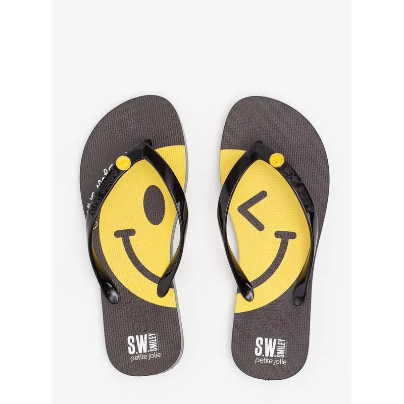 Chinelo Petite Jolie Fresh Preto/S.W.Smiley® 2 PJ7668SM 38