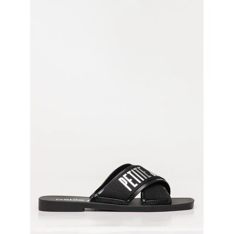 Chinelo Petite Jolie Vibe Preto/Prata PJ7611 34