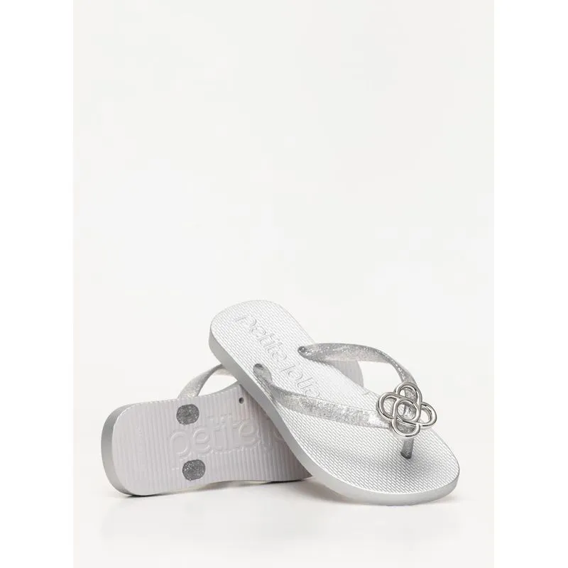 Chinelo Petite Jolie Fresh IN Full Glitter Prata PJ7704IN 33-4
