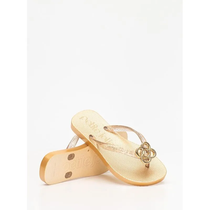Chinelo Petite Jolie Fresh IN Glitter Ouro Light PJ7704IN 27-8
