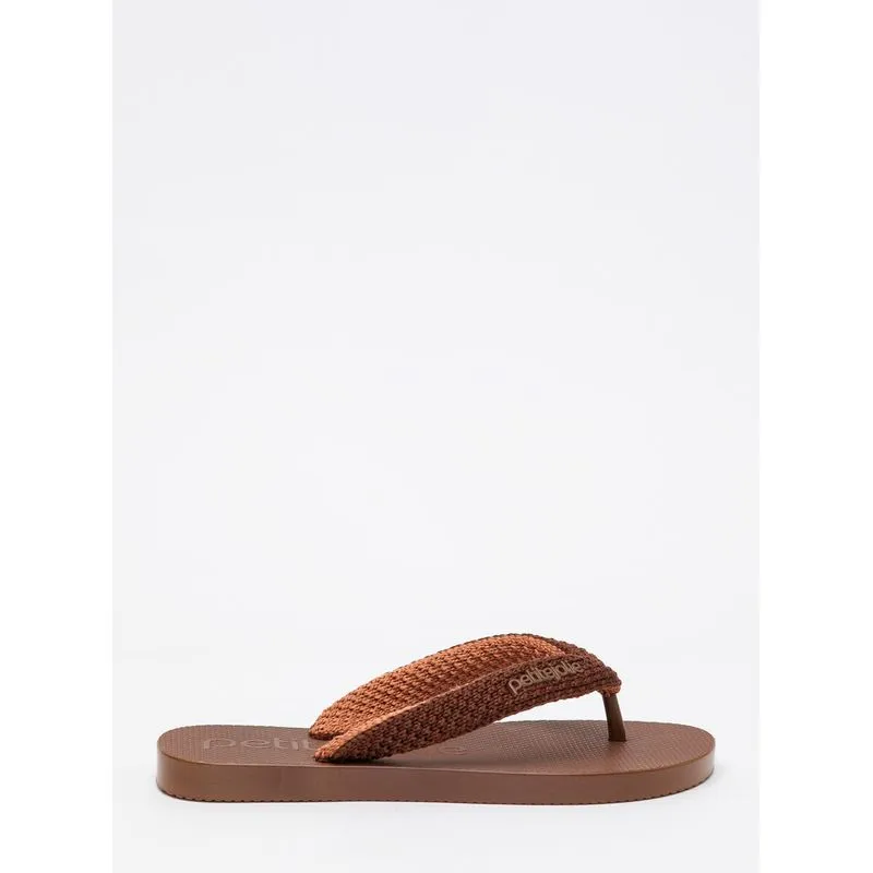 Chinelo Petite Jolie Fresh Crochê Chocolate PJ7766 39-0