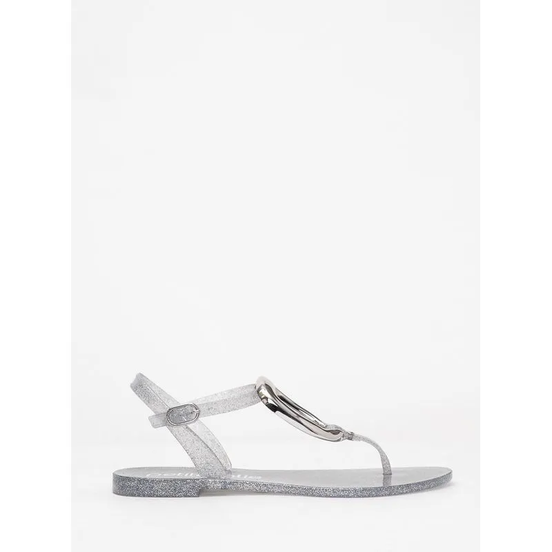 Sandália Petite Jolie Noah II Full Glitter Prata PJ7683 34
