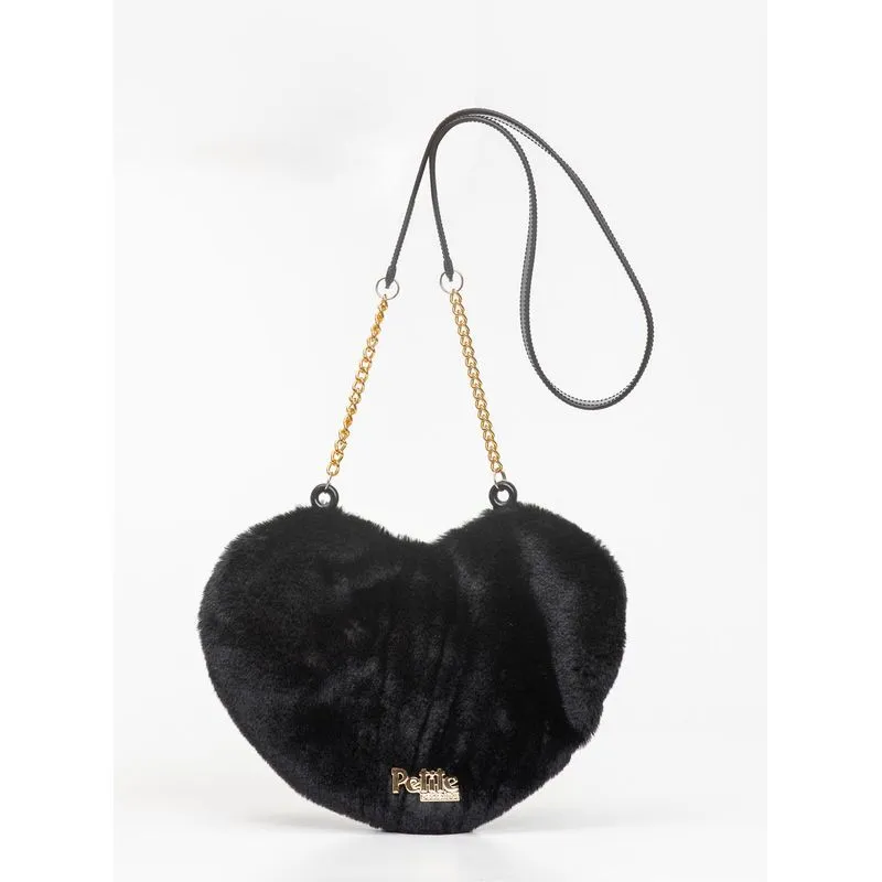 Bolsa Petite Jolie Love Fur Bag In Preto PJ11379IN