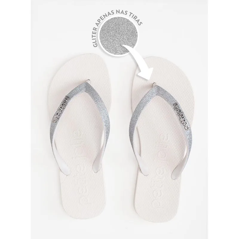 Chinelo Petite Jolie Fresh White/Níquel PJ7298 38