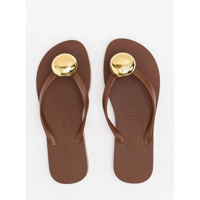 Chinelo Petite Jolie Fresh Chocolate/Ouro PJ7637 33-4