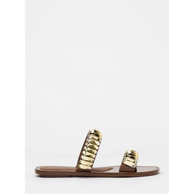 Chinelo Petite Jolie Demi Chocolate/Ouro PJ7690 33-4