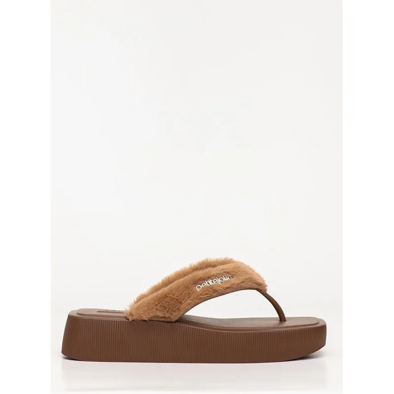 Chinelo Petite Jolie Hit Fur Chocolate PJ7708 35-6