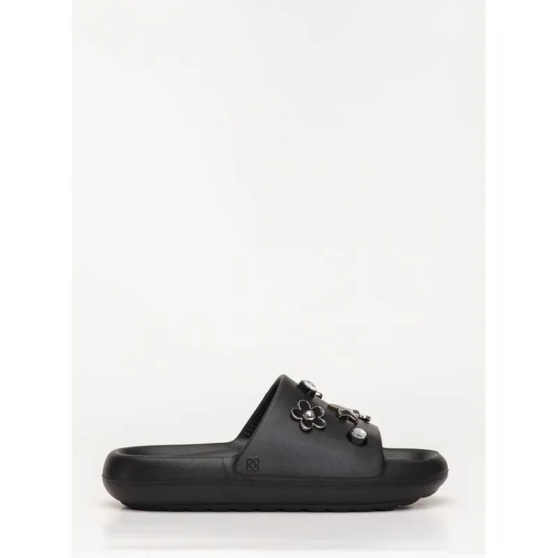 Chinelo Slide Petite Jolie Hug Preto PJ7733 35