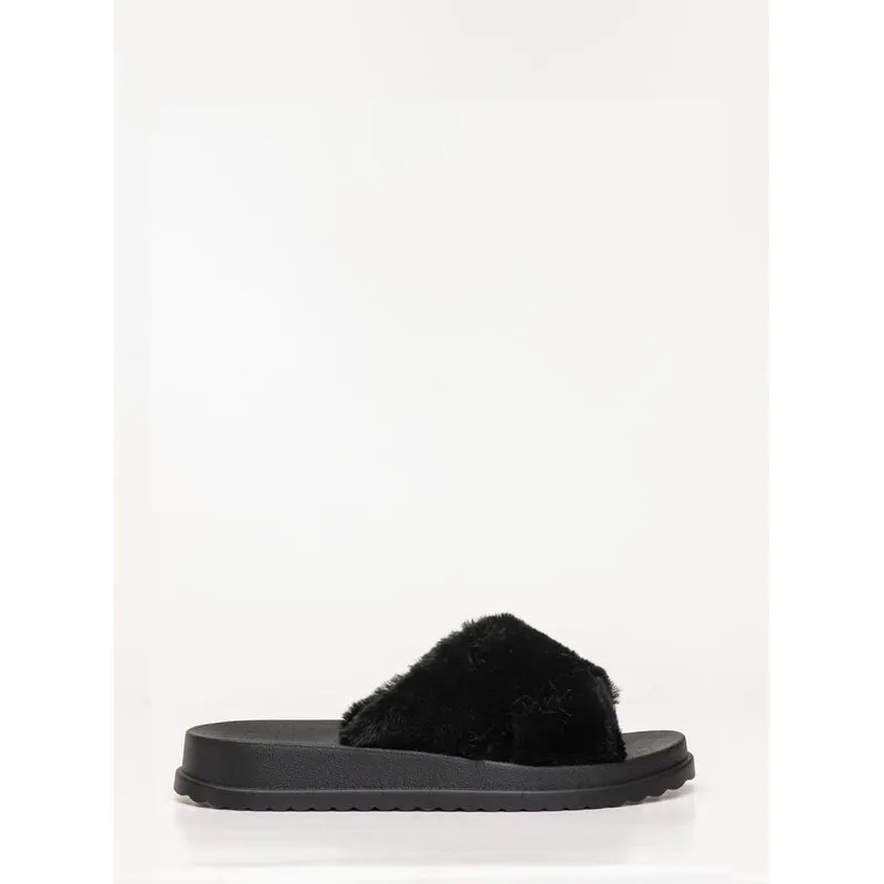 Chinelo Petite Jolie Smash Fur Preto PJ7709 35