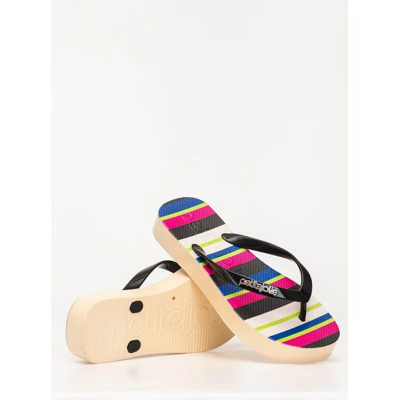Chinelo Petite Jolie Fresh Up Preto/Multicolor 3 PJ7354 33-4
